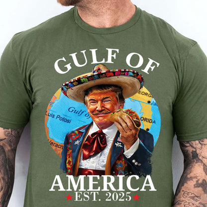 Trump Gulf Of America Shirt, Funny Trump With Taco Tee, 47th President Trump Shirt, Republicans Dark Shirt 682122 - GOP