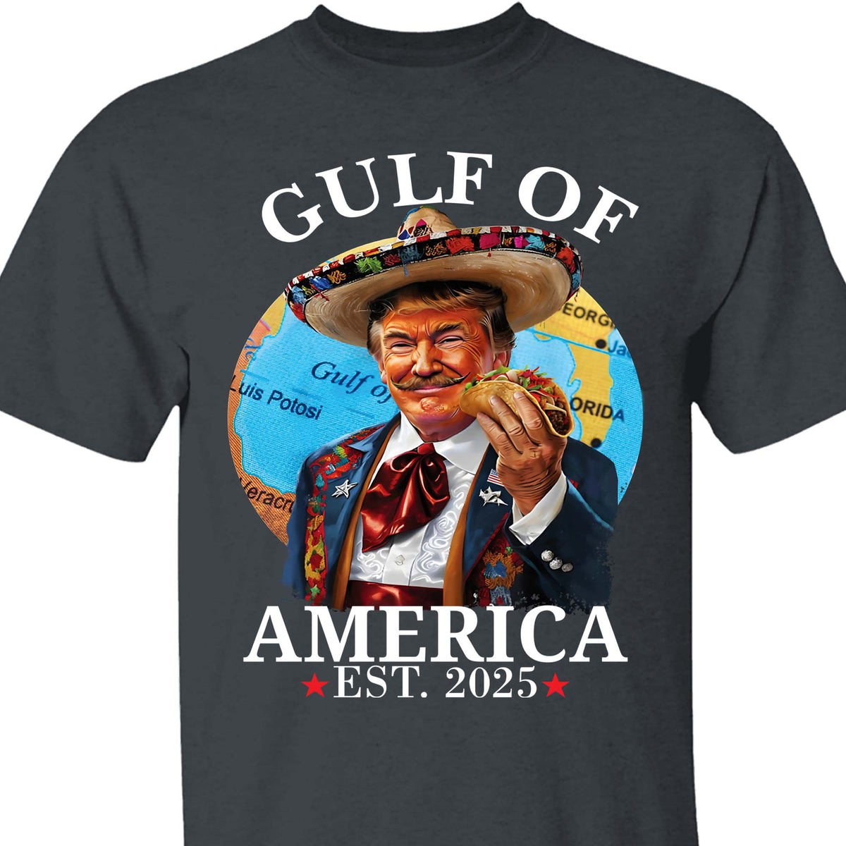 Trump Gulf Of America Shirt, Funny Trump With Taco Tee, 47th President Trump Shirt, Republicans Dark Shirt 682122 - GOP