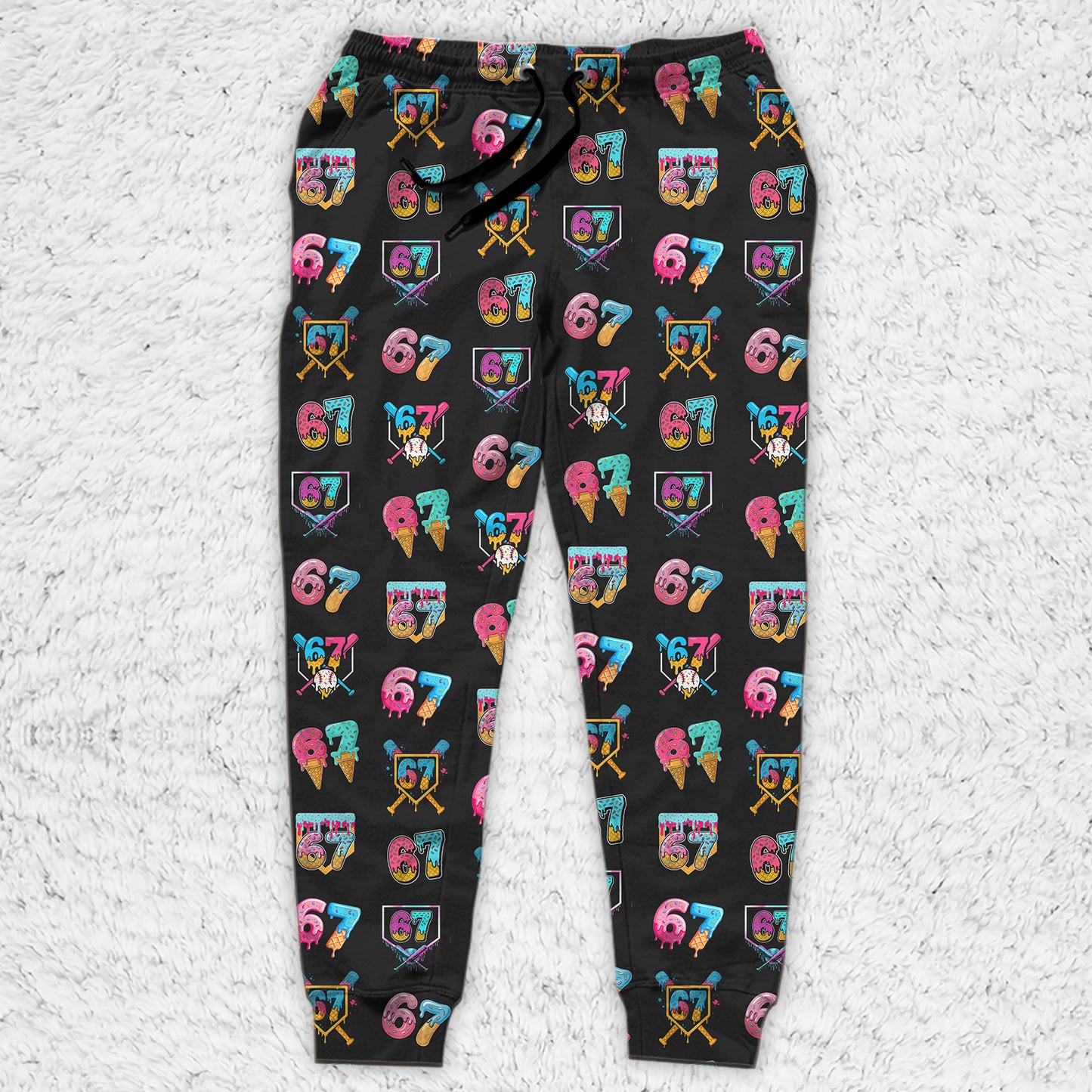 Six Seven Ice Cream Meme Sweatpants | 6 7 AOP Gen Z Christmas Joggers | Viral Meme Loungewear Gift for Men Women 683672