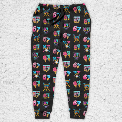 Six Seven Ice Cream Meme Sweatpants | 6 7 AOP Gen Z Christmas Joggers | Viral Meme Loungewear Gift for Men Women 683672