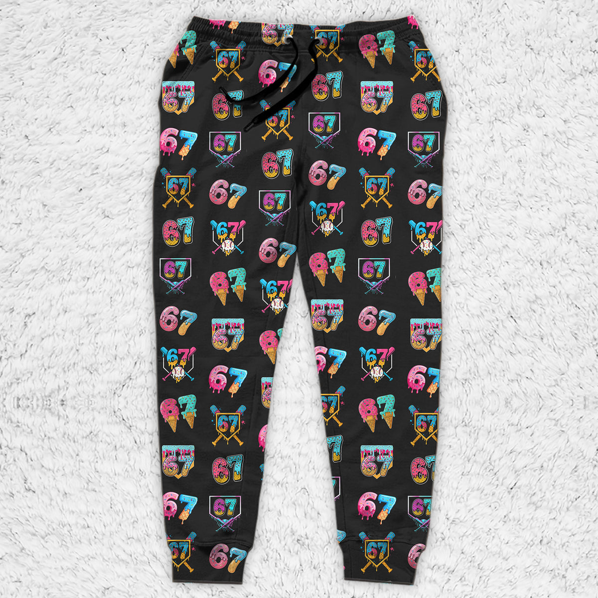 Six Seven Ice Cream Meme Sweatpants | 6 7 AOP Gen Z Christmas Joggers | Viral Meme Loungewear Gift for Men Women 683672