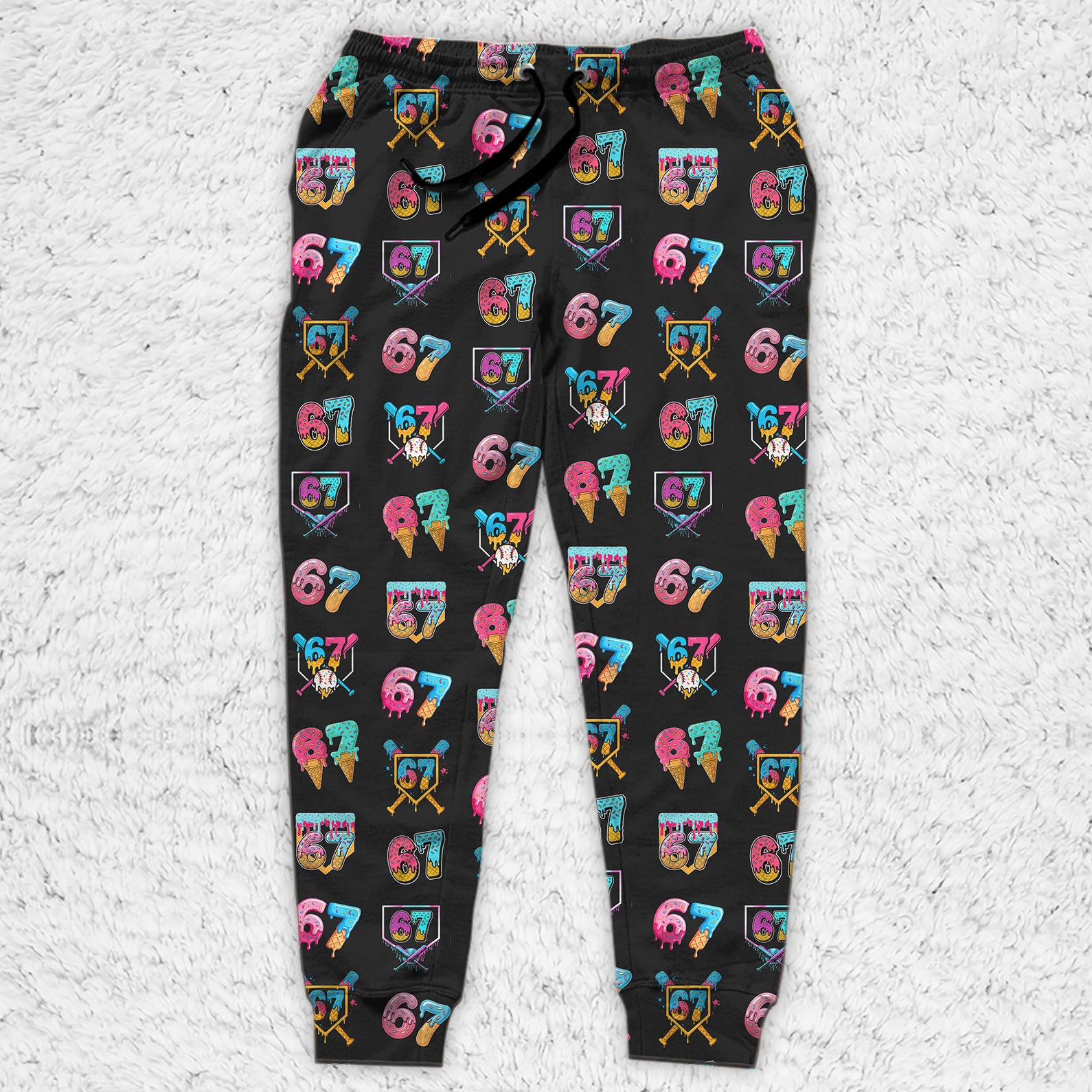 Six Seven Ice Cream Meme Sweatpants | 6 7 AOP Gen Z Christmas Joggers | Viral Meme Loungewear Gift for Men Women 683672