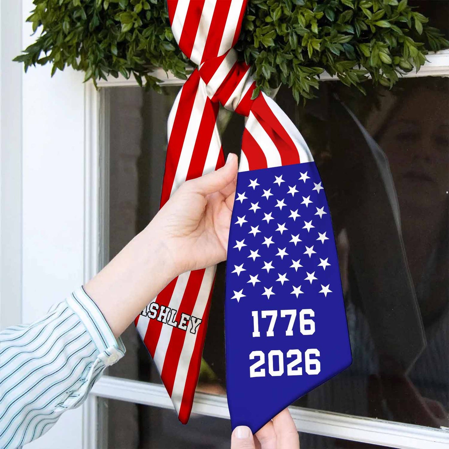 USA 250 Years Anniversary Wreath Sash | American Flag Sash | Patriotic Door Decor 684817