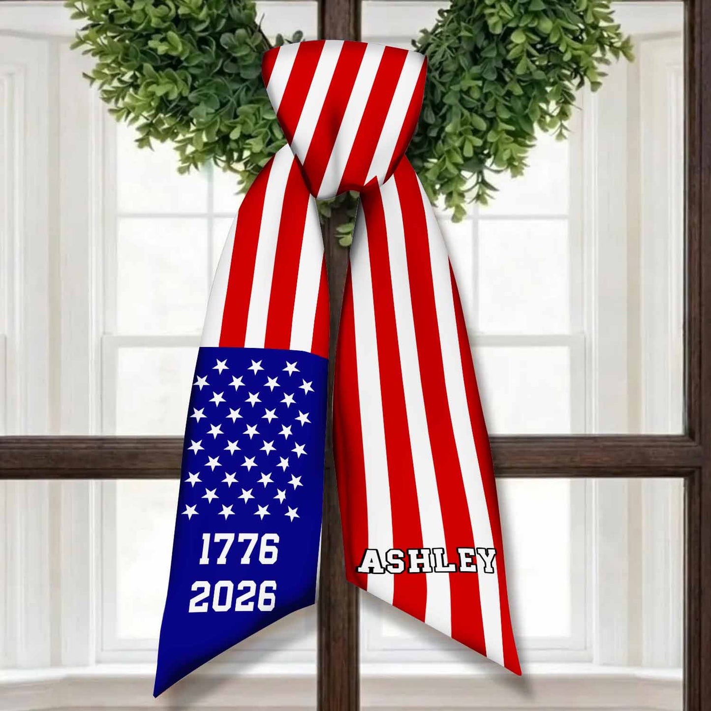 USA 250 Years Anniversary Wreath Sash | American Flag Sash | Patriotic Door Decor 684817