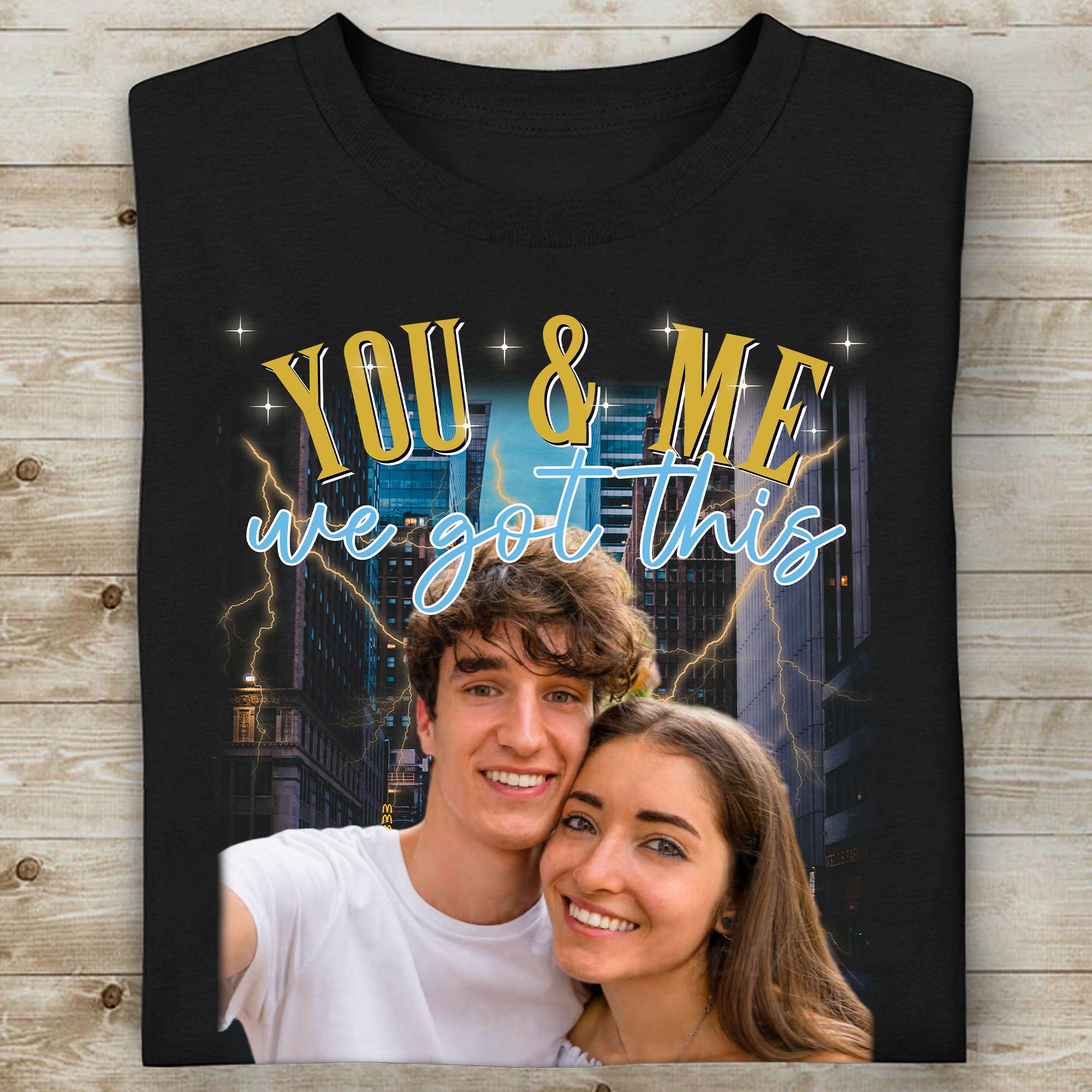 Live Preview Custom Your Own Bootleg Idea, Personalized Vintage Rap Shirt, Custom Christmas Family Photo Shirt, Dad Mom Couple Valentine Shirt C775H