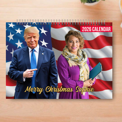 Customize Photo with Trump 2026 Calendar | Personalized Photo Stand with Trump Wall Calendar | Gift For Trump Supporters 683374- GOP