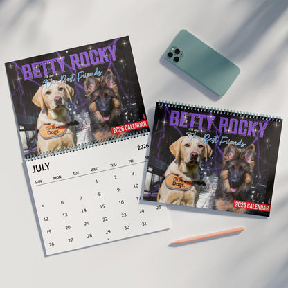 Retro Vintage Portrait Bootleg Calendar 2026 | Customize Pets Photo Calendar | Personalized Custom Pet Lovers Wall Calendar 683394