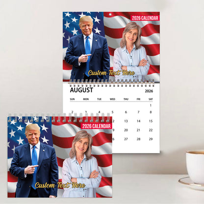 Customize Photo with Trump 2026 Calendar | Personalized Photo Stand with Trump Wall Calendar | Gift For Trump Supporters 683374- GOP