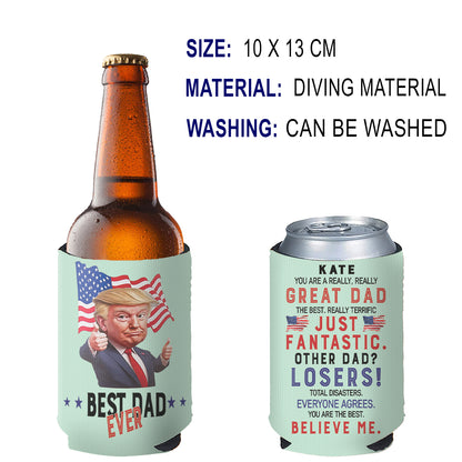 Personalized Best Dad Ever Can Cooler | Custom Funny Trump Father’s Day Gift from Son Daughter | MAGA Papa Gift Idea 682423 - GOP