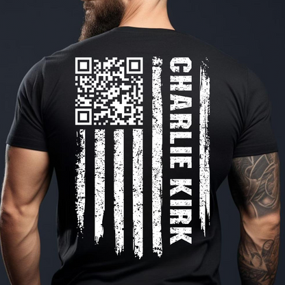QR Code Charlie Kirk Shirt | Justice Charlie Kirk Memorial  Backside Shirt