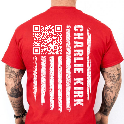 QR Code Charlie Kirk Red Shirt | We Wear Red Charlie Kirk Birthday October 14 Backside Shirt 683160