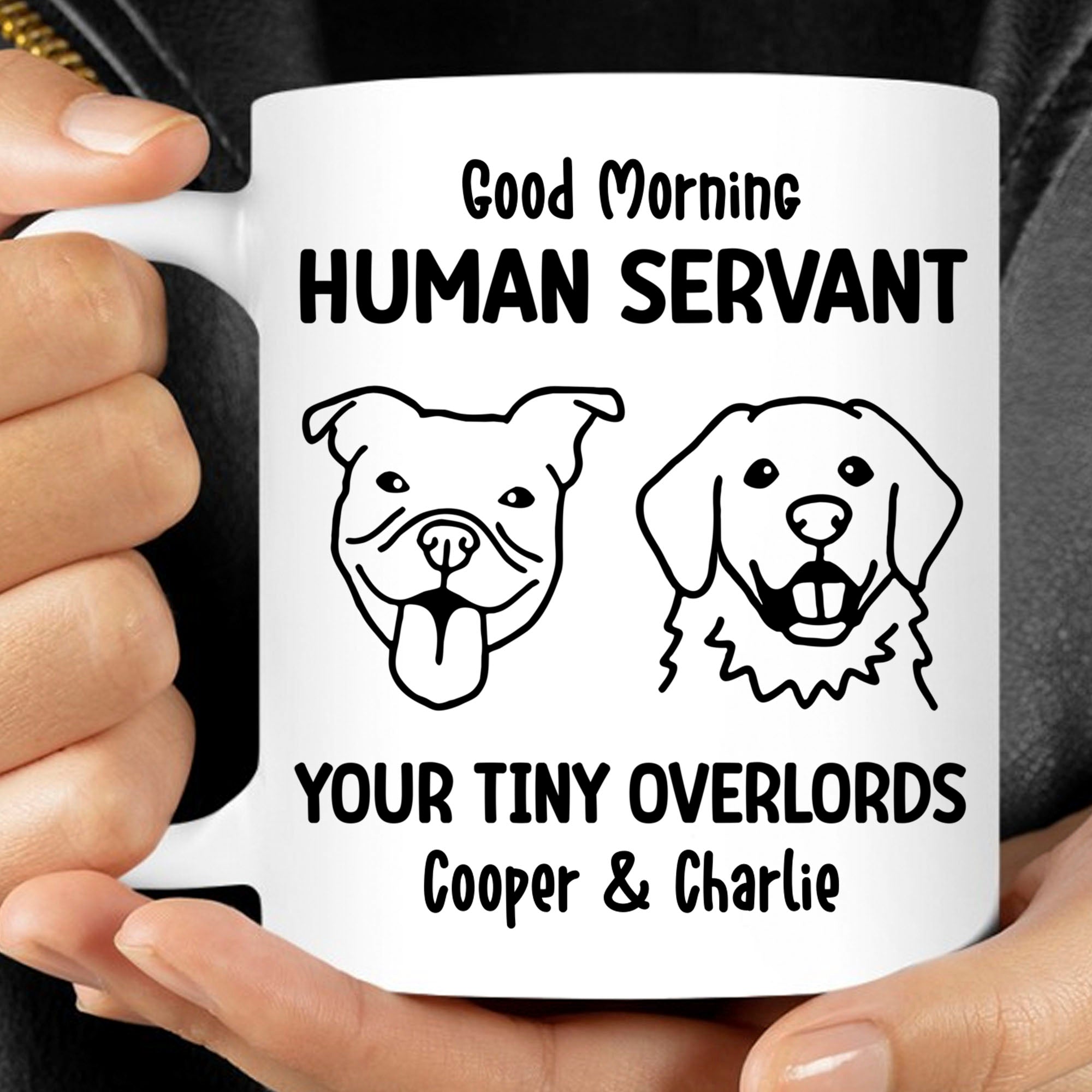 To My Human Servant Personalized Custom Photo Dog Cat Mug Gift For Dad Mom T783