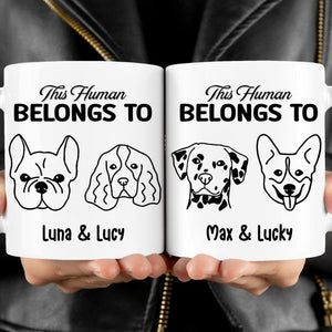 Human Belongs To Dog Cat Personalized Custom Photo Dog Cat Mug T784