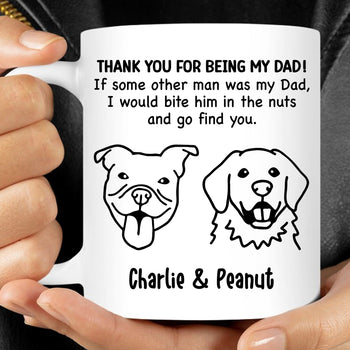 Thank You Being Dad Mom Personalized Custom Photo Dog Cat Mug T786