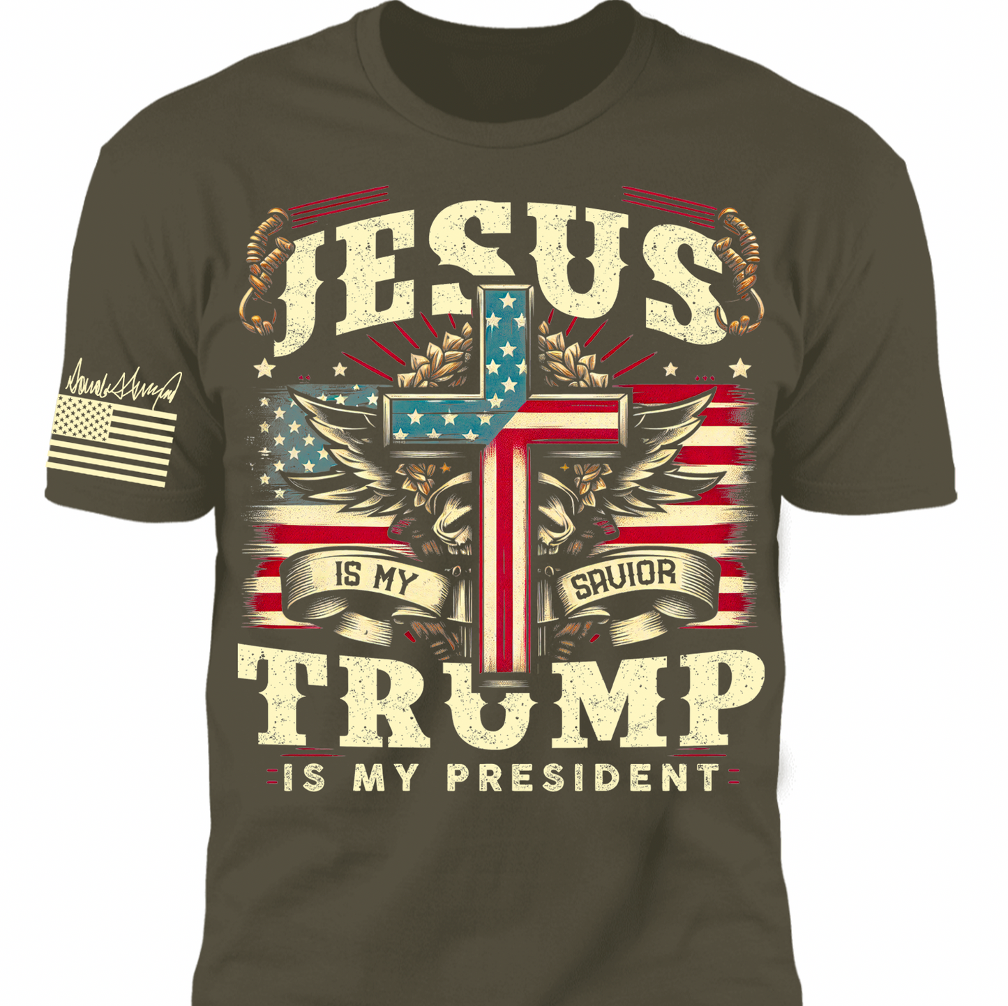 Jesus Is My Savior Trump Is My President Shirt, 47th President Trump Vintage Shirt, Republicans Dark Shirt 682109 - GOP