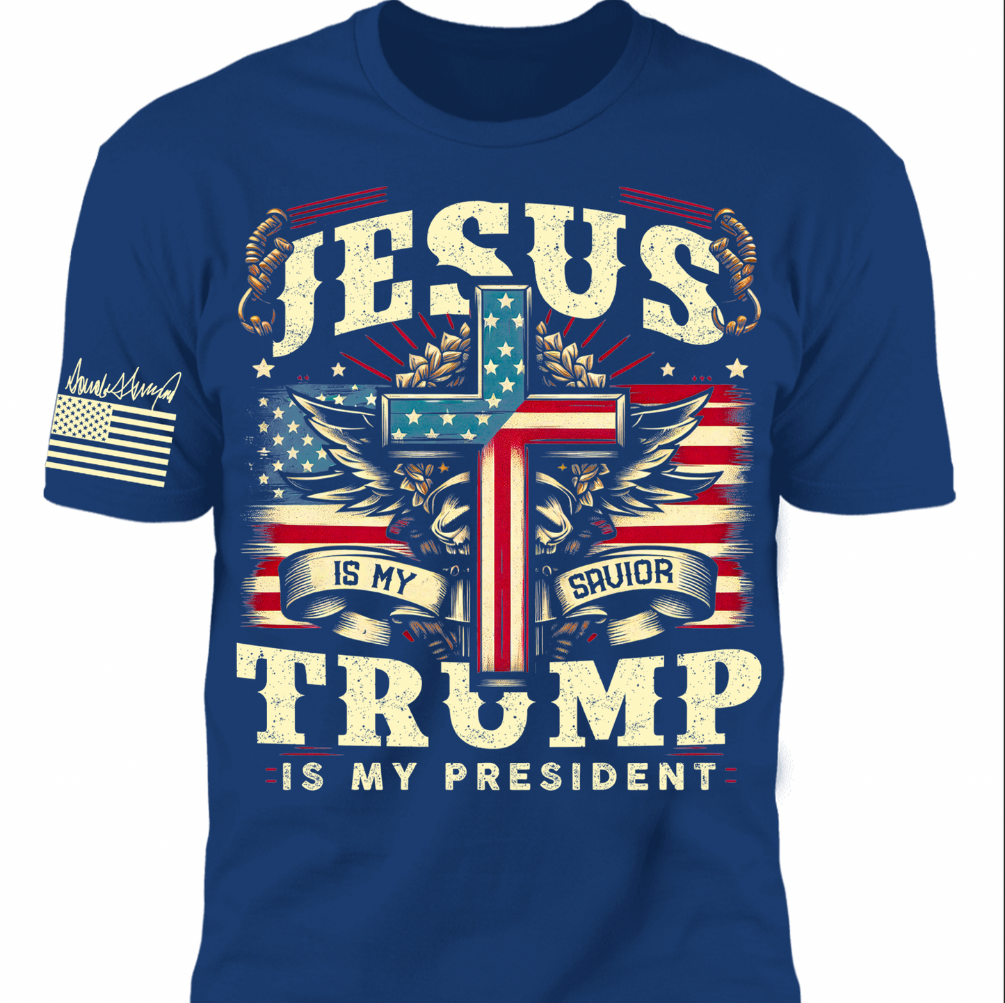 Jesus Is My Savior Trump Is My President Shirt, 47th President Trump Vintage Shirt, Republicans Dark Shirt 682109 - GOP
