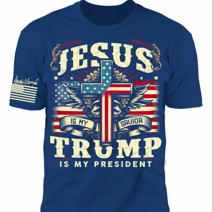 Jesus Is My Savior Trump Is My President Shirt, 47th President Trump Vintage Shirt, Republicans Dark Shirt 682109 - GOP