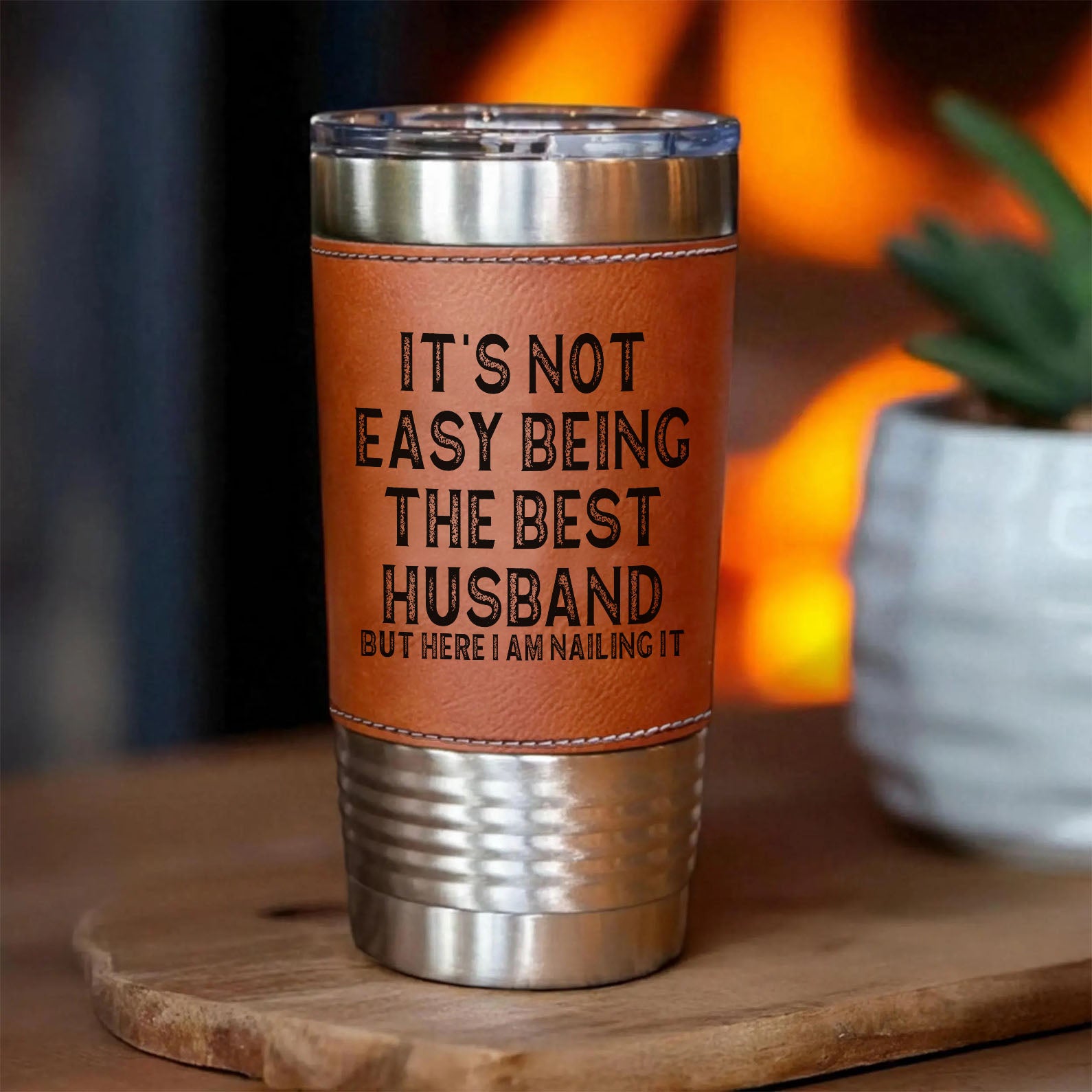 It’s Not Easy Being the Best Husband Leather Tumbler, Best Husband Leather Tumbler, Valentine Gift for Him 683878