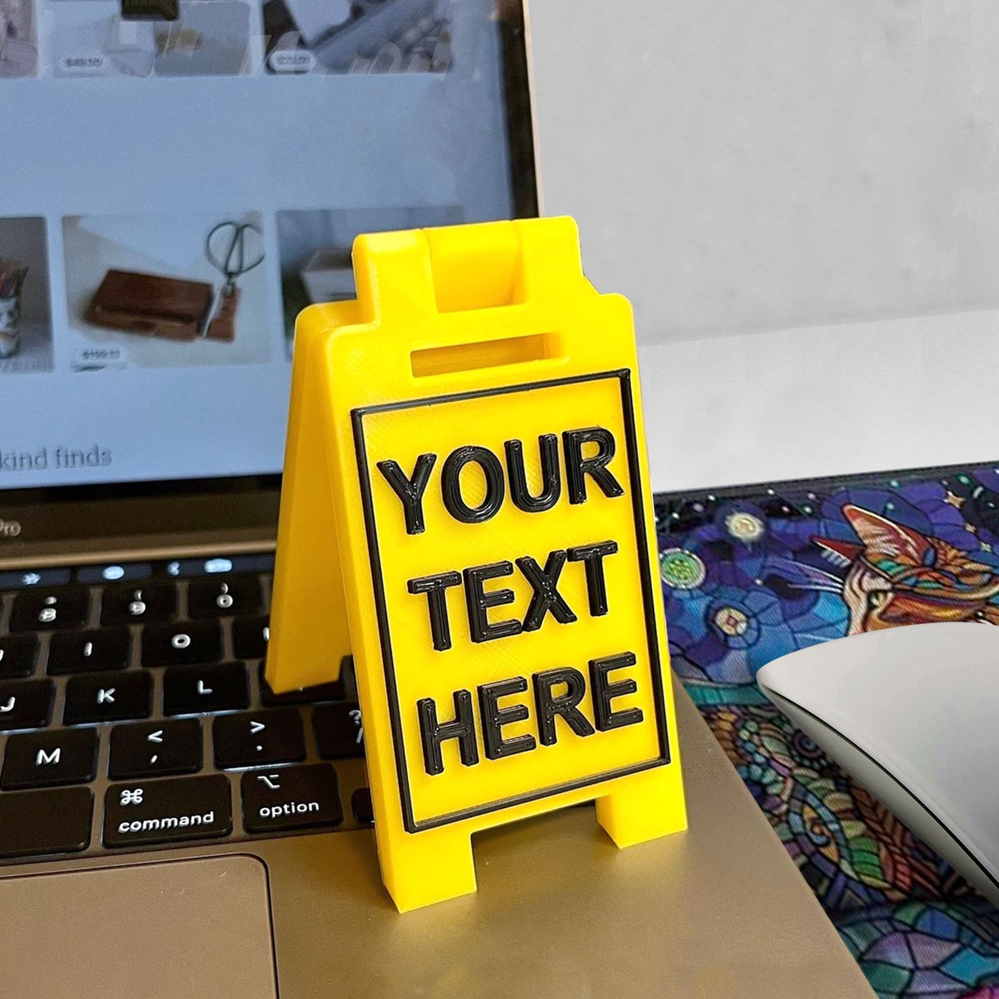 Custom Mini Floor Sign, Personalized Mini Desk Sign for Office, Home, or Business, Gift for Coworker 683802