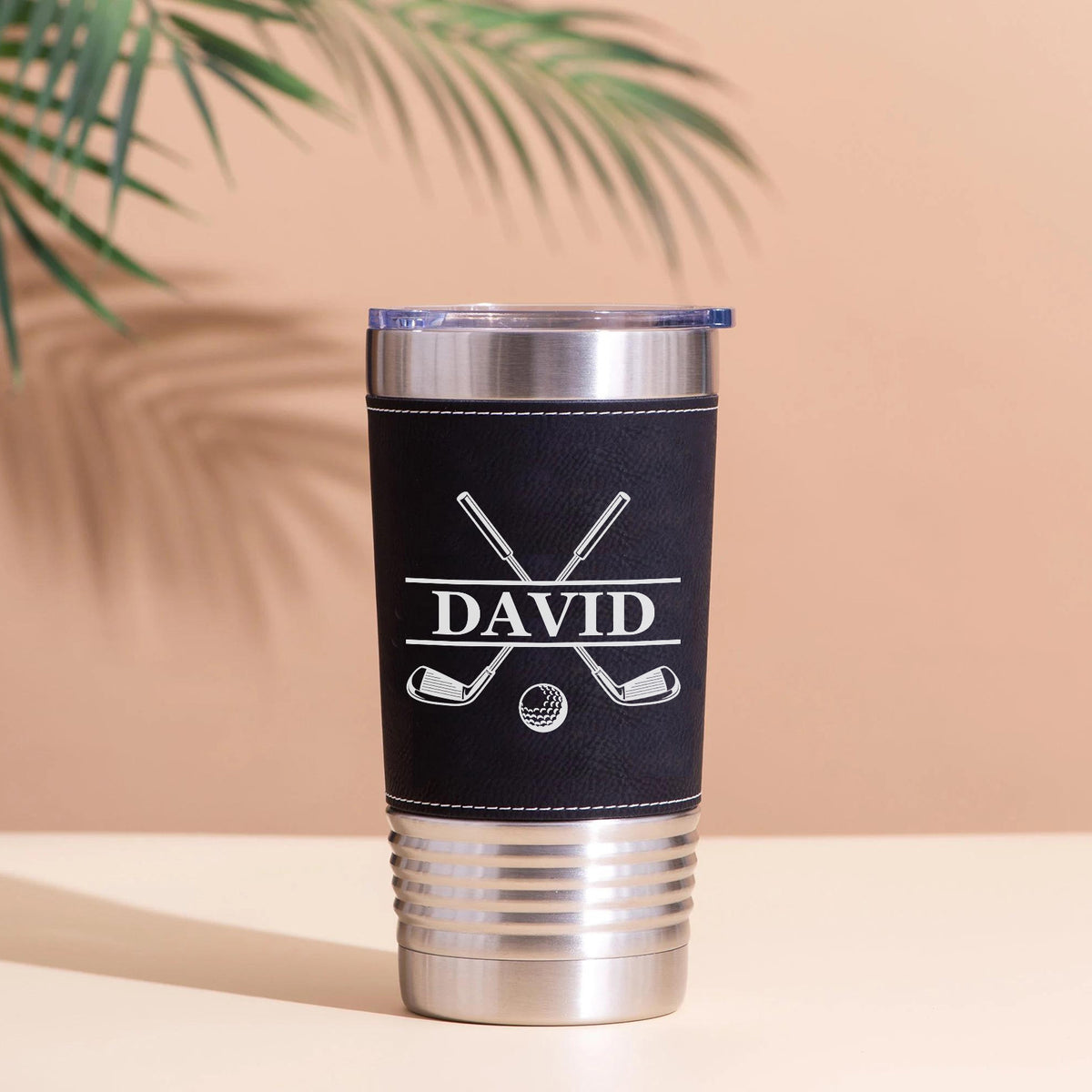Personalized Golf Leather Tumbler, Custom Name Golfer Leather Tumbler, Father’s Day Gift, Birthday Gift for Dad Husband 683887