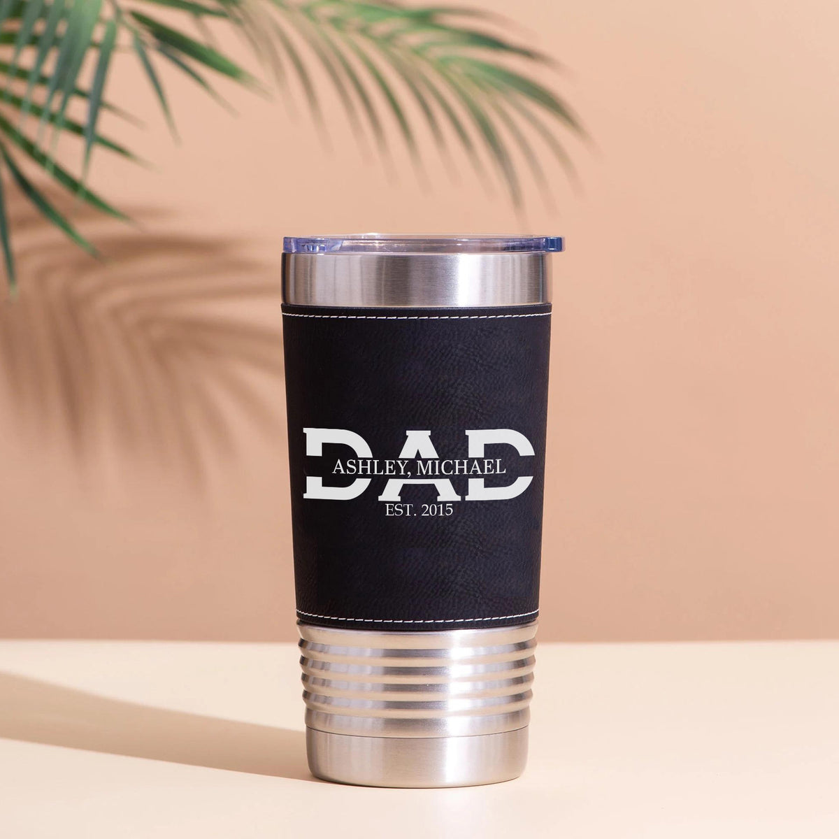 Personalized Dad Leather Tumbler, Custom Name Dad Leather Tumbler, Father’s Day Gift, Birthday Gift for Him, Husband 683839