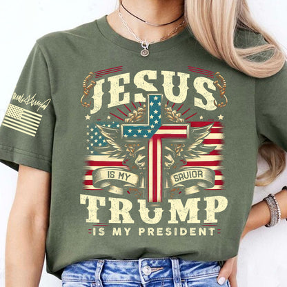 Jesus Is My Savior Trump Is My President Shirt, 47th President Trump Vintage Shirt, Republicans Dark Shirt 682109 - GOP