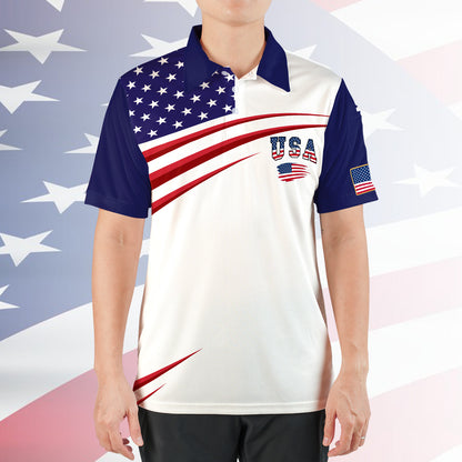 USA 250 Years Polo Shirt, Patriotic American Flag Golf Polo, 4th Of July AOP Polo Shirt 685302