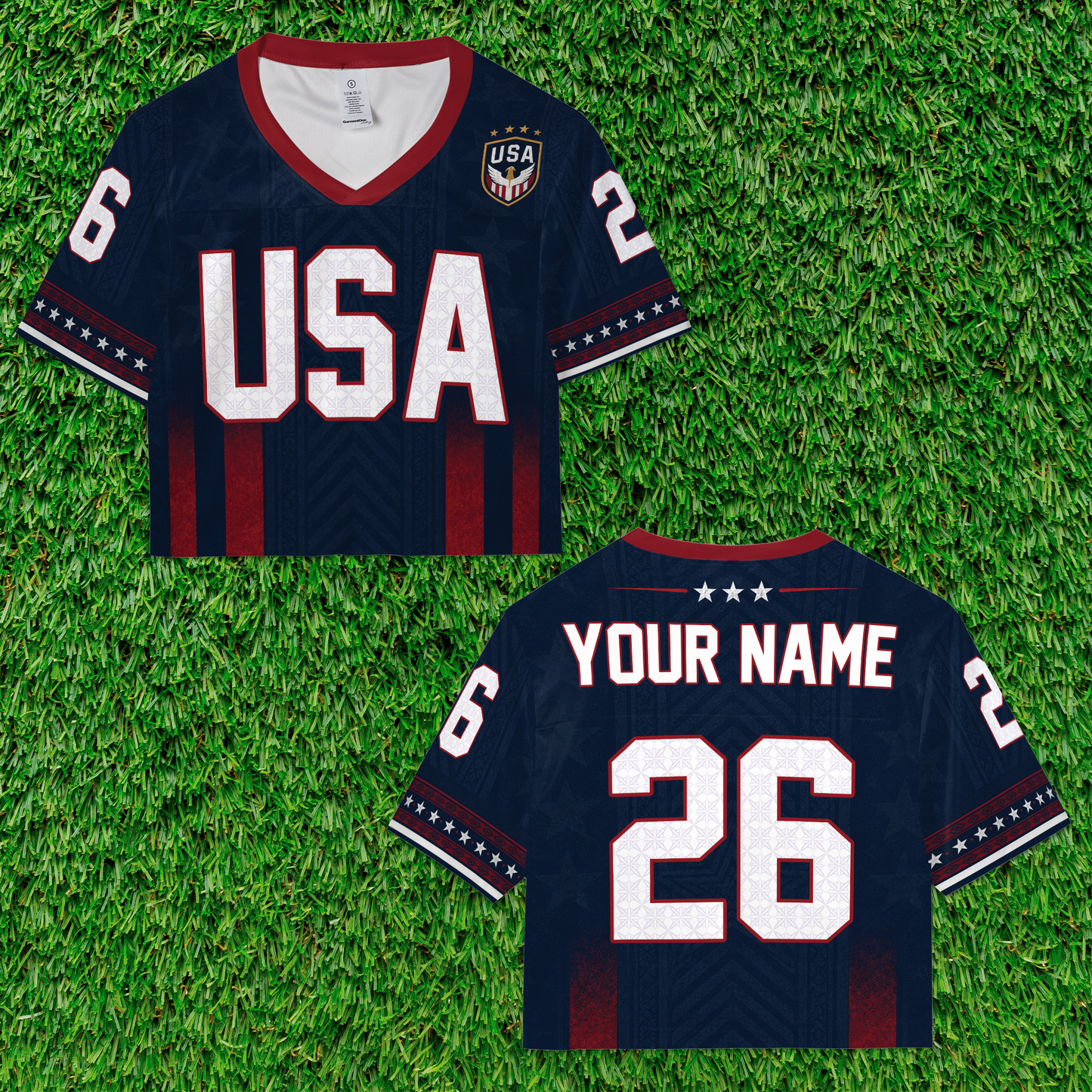 Personalized USA Crop Top Soccer Jersey, Custom Name & Number Football Jersey, USA Fan Crop Top Shirt 685469