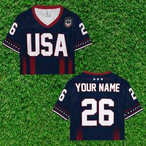 Personalized USA Crop Top Soccer Jersey, Custom Name & Number Football Jersey, USA Fan Crop Top Shirt 685469