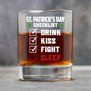 St. Patrick's Day Check List Beer Glass, St. Patrick's Day Print Whisky Glasses, St Patrick's Day Glass 681904