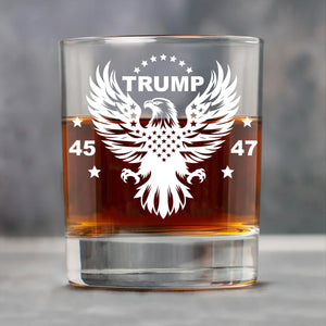 America Is My Supreme Priority | US Election Whisky Glass | Trump 47th President Print Whisky Glasses T1760 - GOP