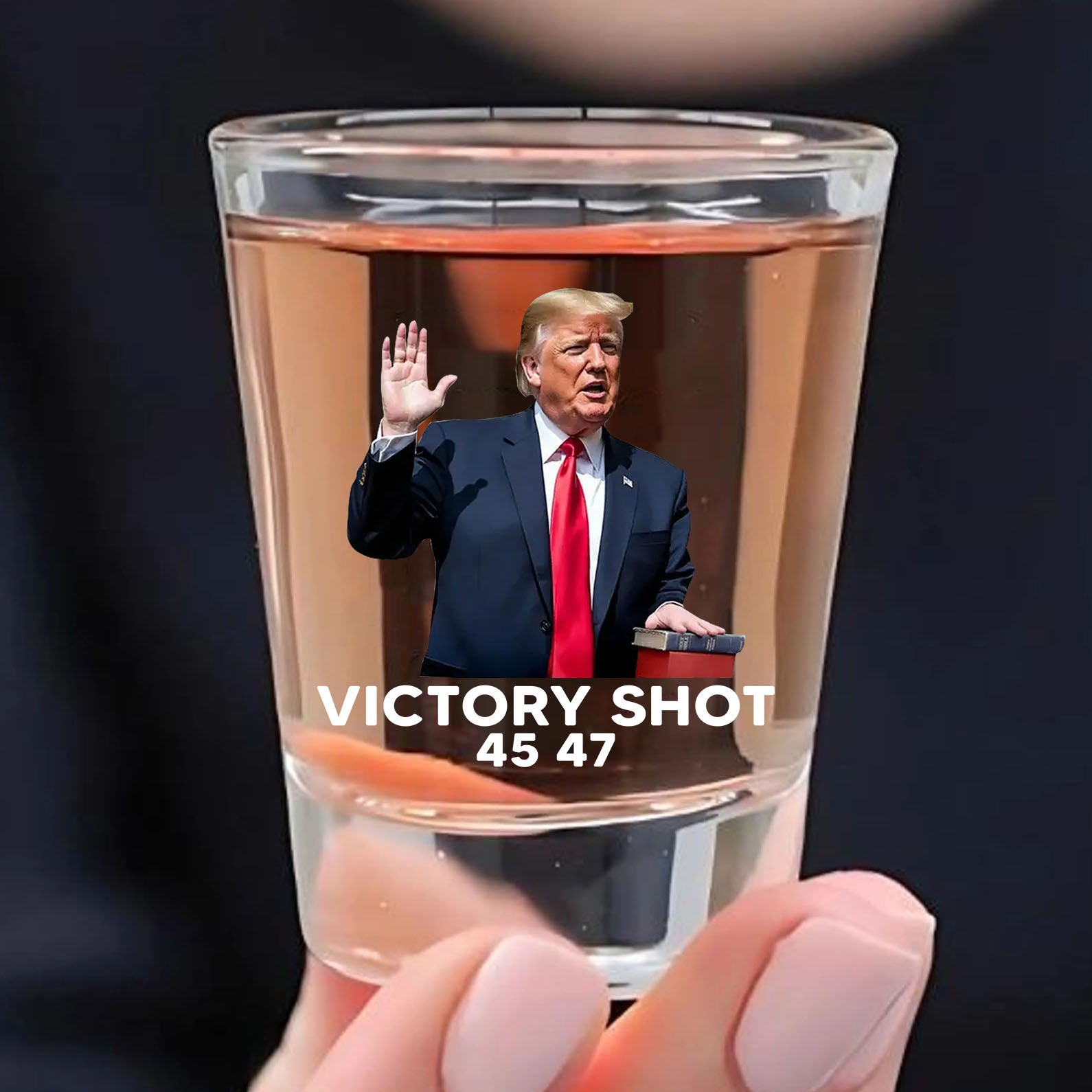 Trump Victory Shot 45 47 | Trump Win 2024 Shot Glass | Trump 47th President Print Shot Glasses T1774 - GOP