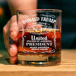 Donald Trump United States Of America President | Make America Great Again Whisky Glass | Trump 47th President Print Whisky Glasses T1749 - GOP