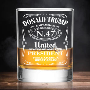 Donald Trump United States Of America President | Make America Great Again Whisky Glass | Trump 47th President Print Whisky Glasses T1749 - GOP