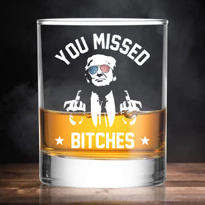 Engraved Trump You Missed | Trump 2024 Election Whisky Glass | Trump 47th President Print Whisky Glasses T1759 - GOP