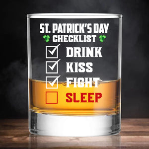 St. Patrick's Day Check List Beer Glass, St. Patrick's Day Print Whisky Glasses, St Patrick's Day Glass 681904