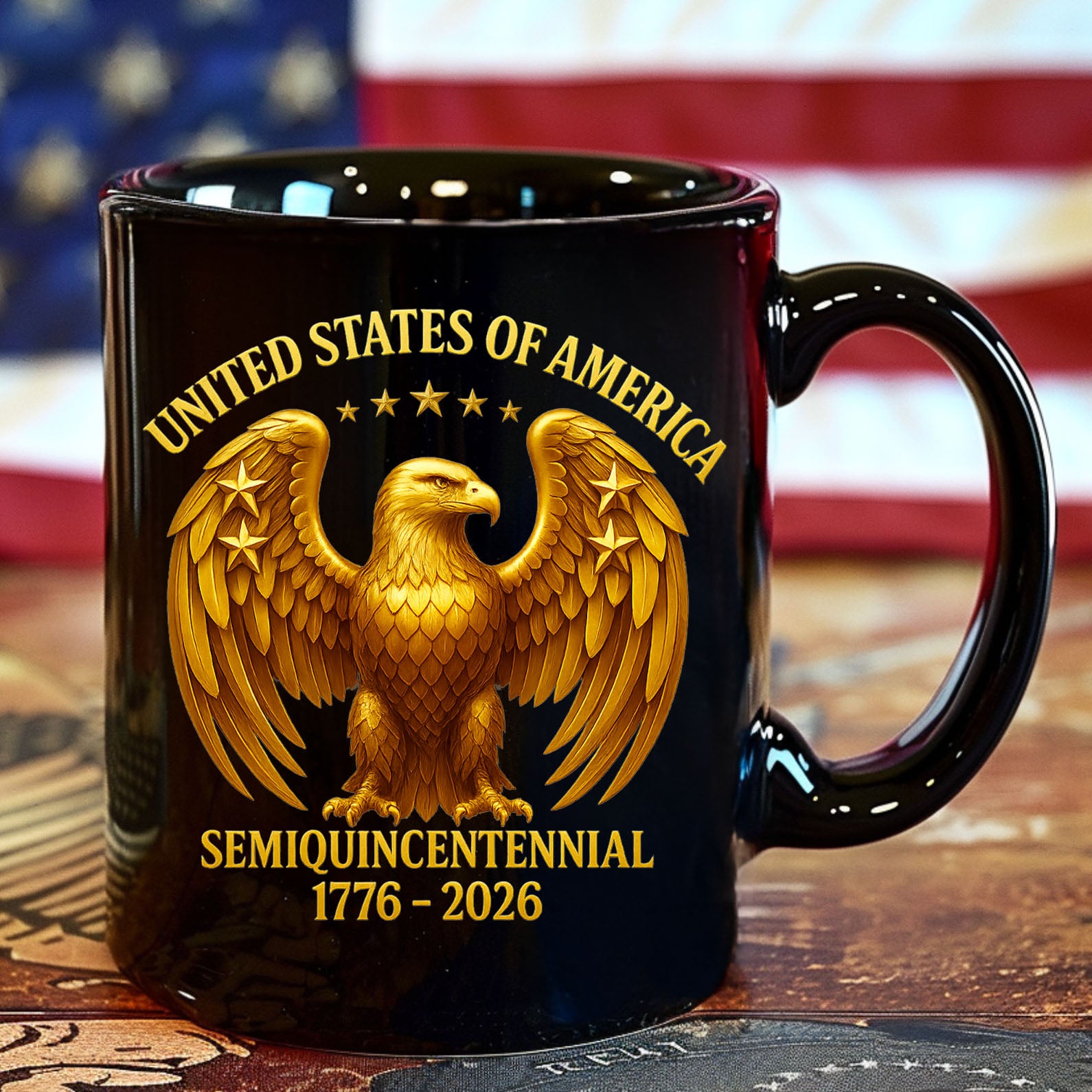 250 Years Anniversary Mug | 250 Years of Freedom 1776–2026  Black Mug 683422