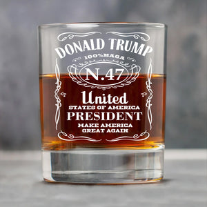 Donald Trump United States Of America President | Make America Great Again Whisky Glass | Trump 47th President Print Whisky Glasses T1749 - GOP