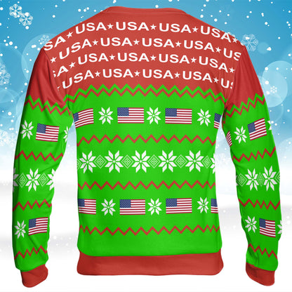 Trump American Boxing Champion Boxer Sweater, Trump 2024 Christmas All-Over-Printed Sweatshirt C1378 - GOP