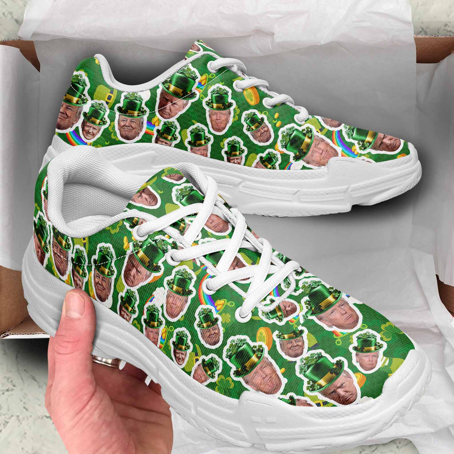 Trump Funny Face Chunky Shoes | Trump Unisex Shoes | St. Patrick's Day Shoes | Chunky Shoes 681942 - GOP