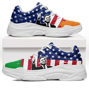 Trump US Irish Flag Chunky Shoes | Trump Unisex Shoes | St. Patrick's Day Shoes | Patriotic Chunky Shoes 681947 - GOP