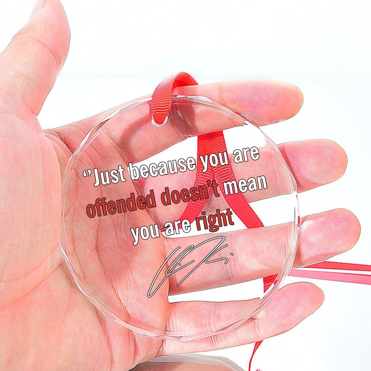 Charlie Kirk Memorial Glass Ornament | Charlie Motivation Quote Ornament | Political Gift Ornament 683016
