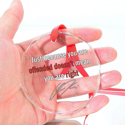 Charlie Kirk Memorial Glass Ornament | Charlie Motivation Quote Ornament | Political Gift Ornament 683016