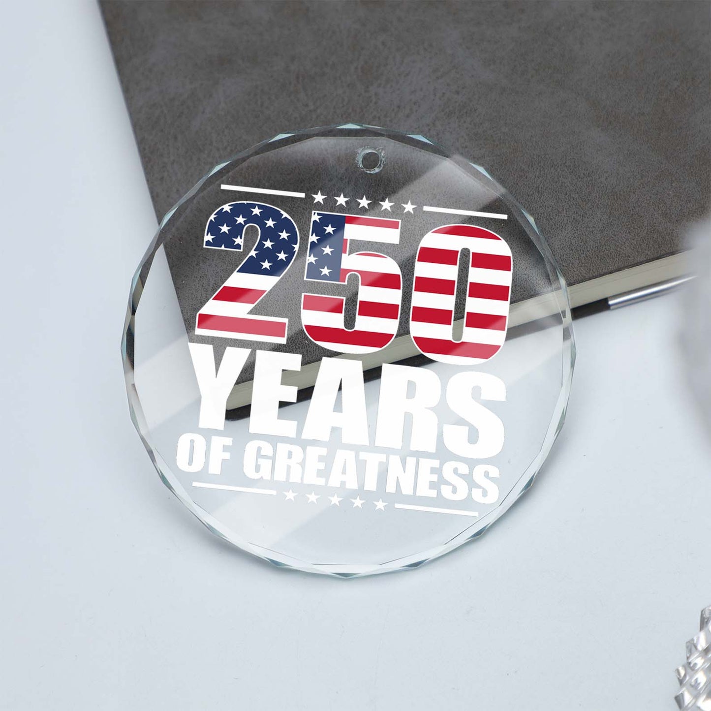 250 Years Of Greatness Glass Ornament | America 250 Anniversary | Happy 250th Birthday USA | Patriotic 4th Of July Glass Ornament For Christmas Decor 682670