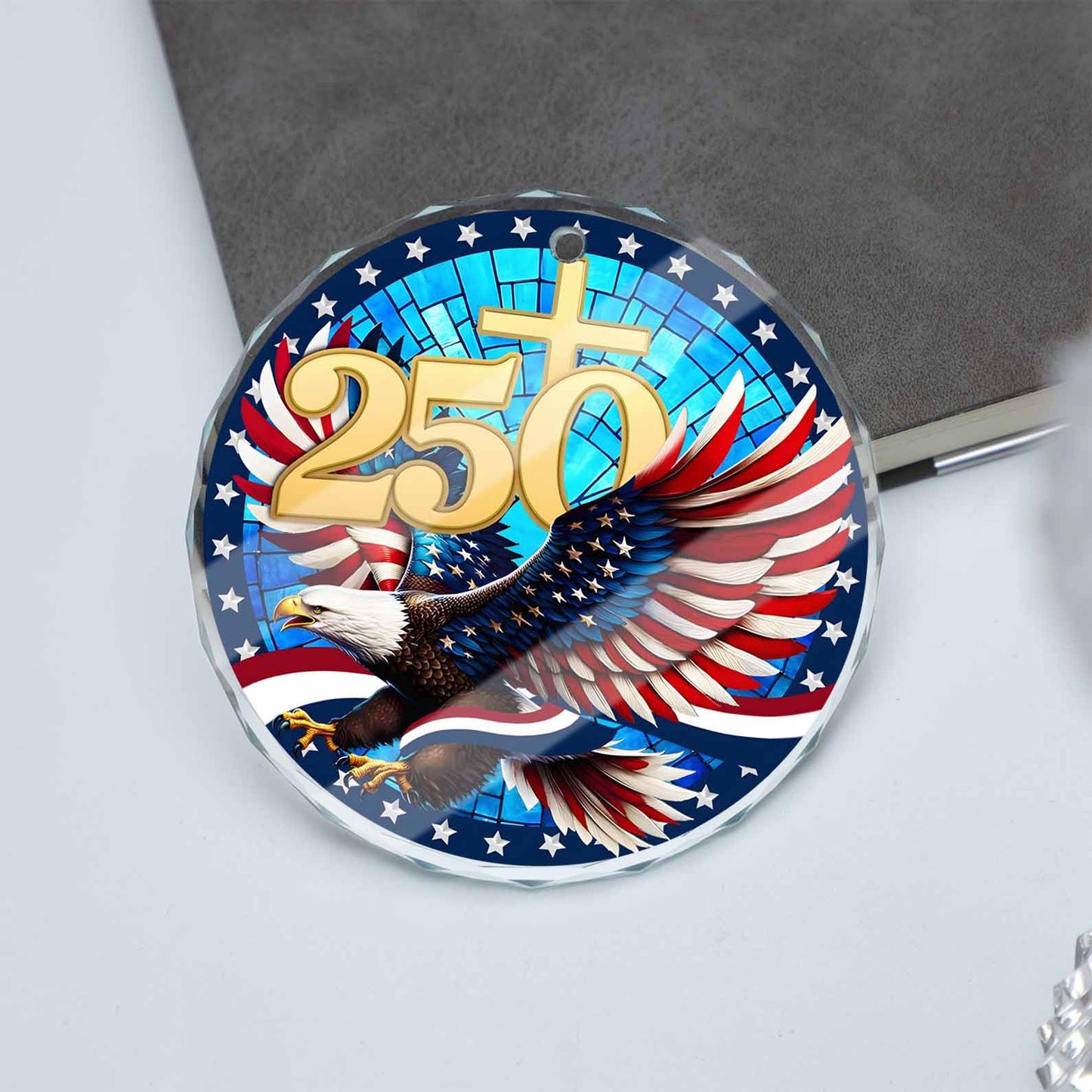 250 Years Of America Eagle Glass Ornament | America 250 Anniversary | Happy 250th Birthday USA | Patriotic 4th Of July Glass Ornament For Christmas Decor 682738