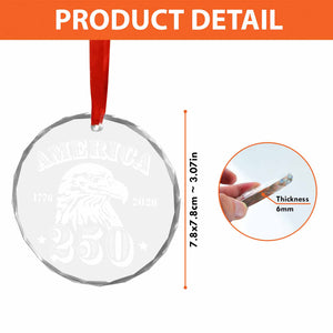 America 250 Years Eagle Glass Ornament | America 250 Anniversary | Happy 250th Birthday USA | Patriotic 4th Of July Glass Ornament For Christmas Decor 682676