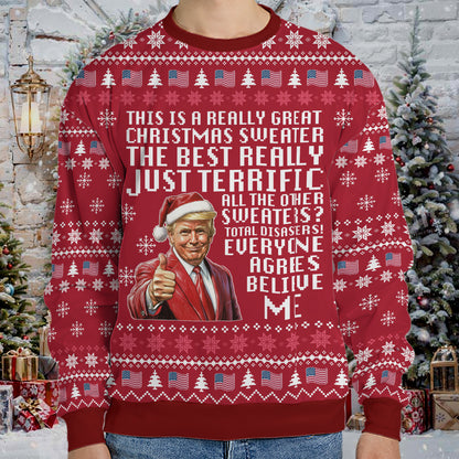 Really Great Christmas Sweater Trump Ugly Sweater | Funny Trump All-Over-Printed Sweatshirt | Christmas Gift For Trump Supporters 683558 – GOP