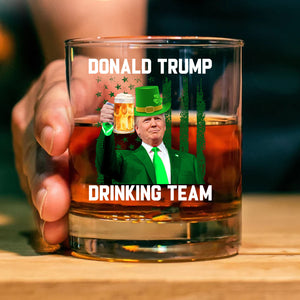 Donald Trump Drinking Team Beer Glass | President Trump Print Whisky Glasses, St Patrick's Day Glass 681875- GOP