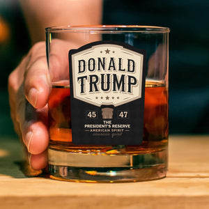 Donald Trump 45 47 | Trump 2024 Whisky Glass | President Trump Print Whisky Glasses M1812- GOP