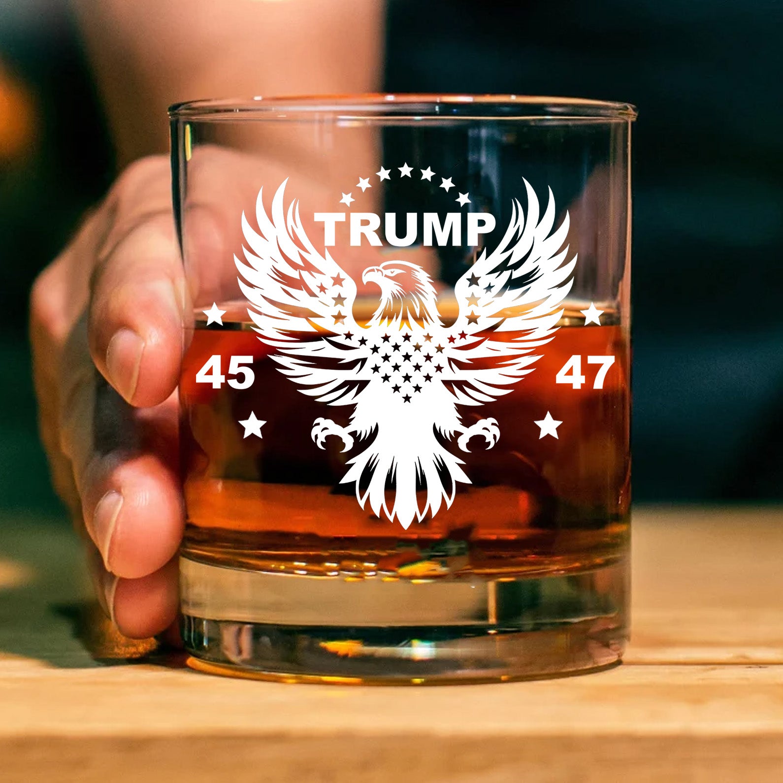 America Is My Supreme Priority | US Election Whisky Glass | Trump 47th President Print Whisky Glasses T1760 - GOP